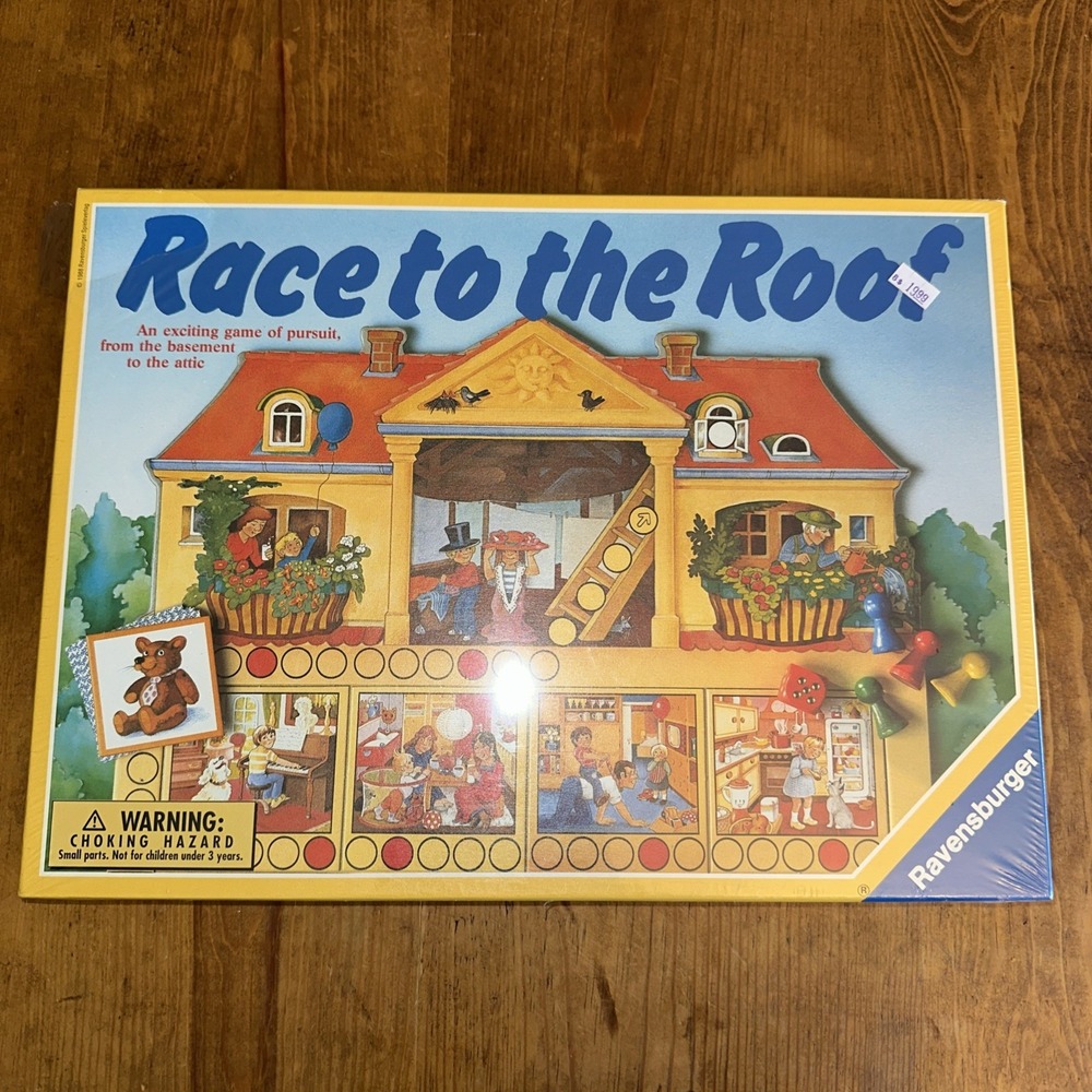 Ravensburger Race to the Roof Board Game 002313 1988 Ages 5-10 2+ Players